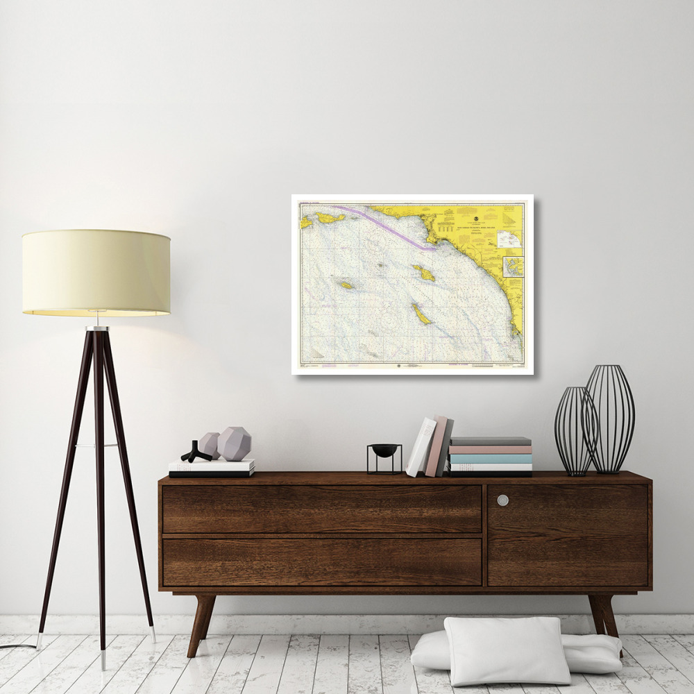 Nautical Chart - San Diego to Santa Rosa Island ca. 1975-Paper Art-42&quotx31"