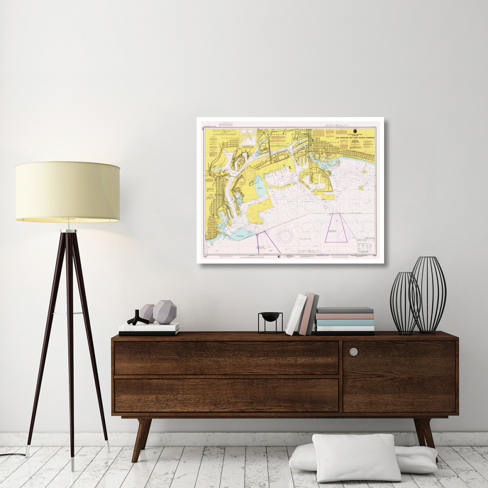 Nautical Chart - Los Angeles and Long Beach Harbors ca. 1998-Paper Art-46&quotx36"