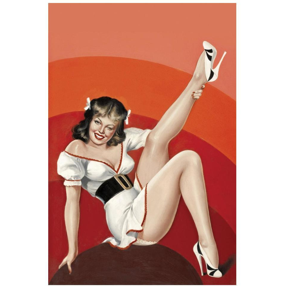 Mid-Century Pin-Ups - Titter Magazine - Winking Brunette-Paper Art-14&quotx20"