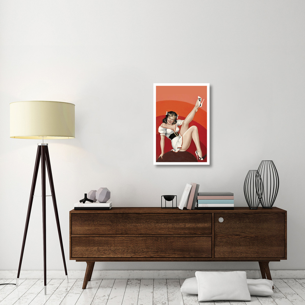 Mid-Century Pin-Ups - Titter Magazine - Winking Brunette-Paper Art-22&quotx32"