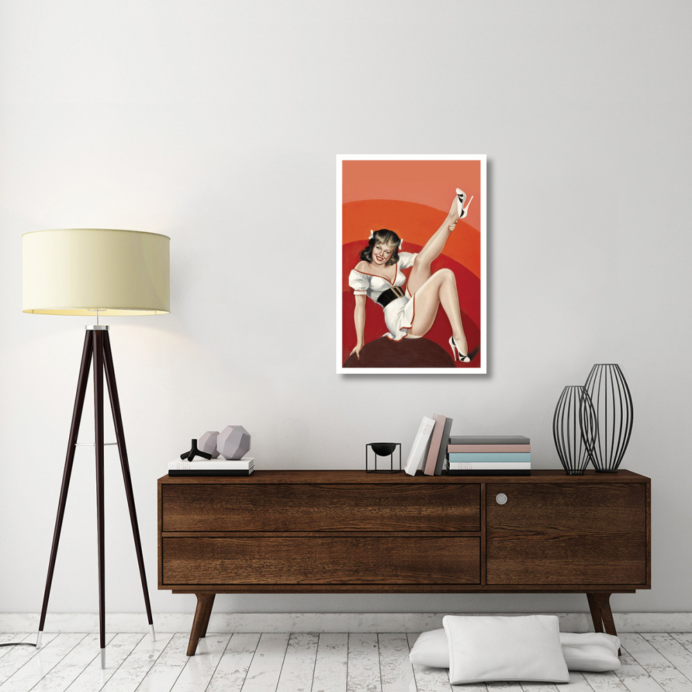 Mid-Century Pin-Ups - Titter Magazine - Winking Brunette-Paper Art-26&quotx38"