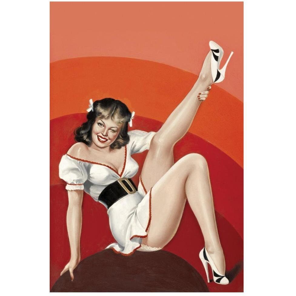 Mid-Century Pin-Ups - Titter Magazine - Winking Brunette-Paper Art-34&quotx50"