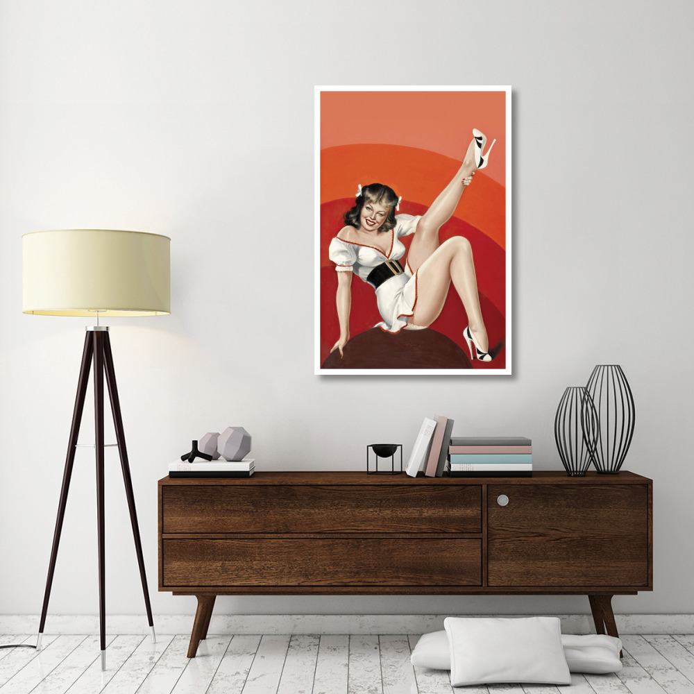 Mid-Century Pin-Ups - Titter Magazine - Winking Brunette-Paper Art-34&quotx50"