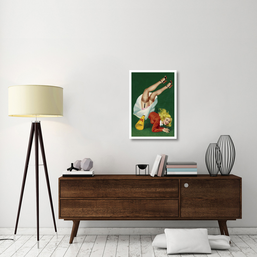 Mid-Century Pin-Ups - Titter Magazine - Cheerleader-Paper Art-22&quotx32"