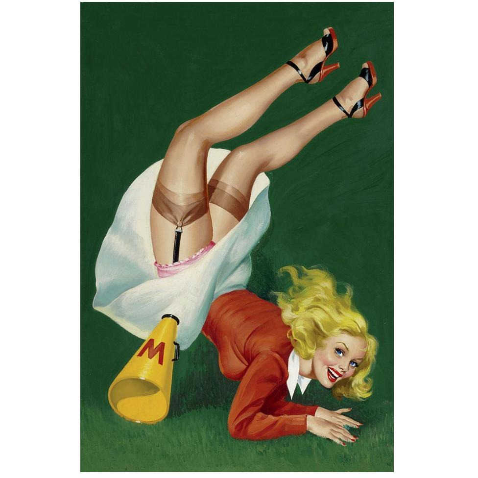 Mid-Century Pin-Ups - Titter Magazine - Cheerleader-Paper Art-34&quotx50"