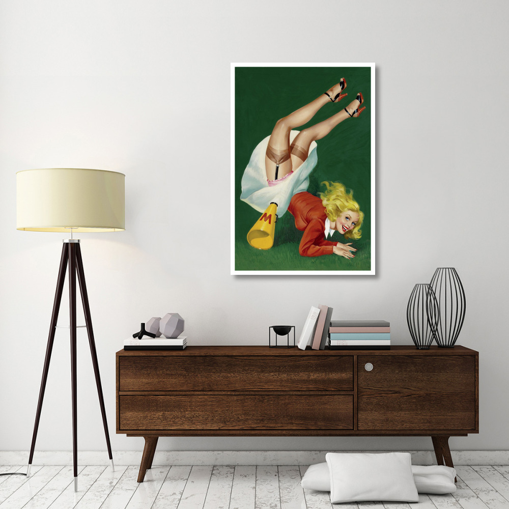 Mid-Century Pin-Ups - Titter Magazine - Cheerleader-Paper Art-34&quotx50"