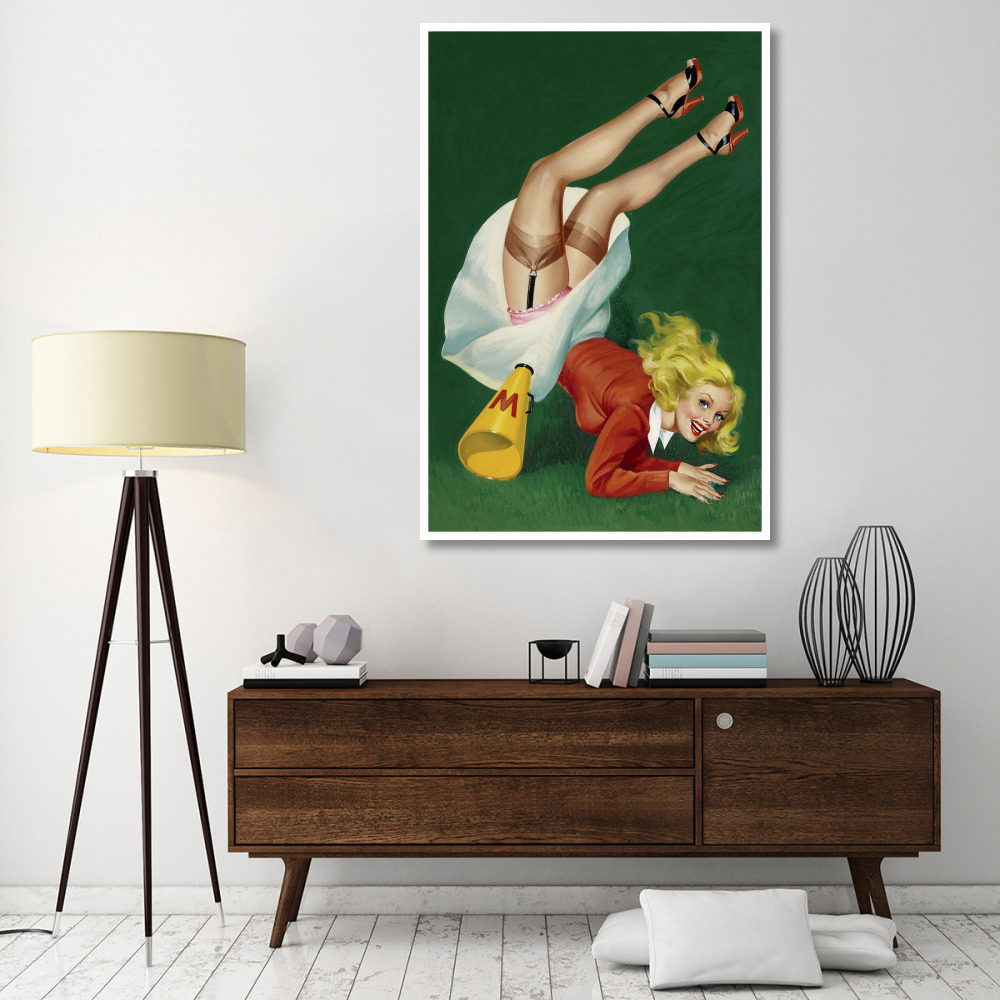 Mid-Century Pin-Ups - Titter Magazine - Cheerleader-Paper Art-42&quotx62"