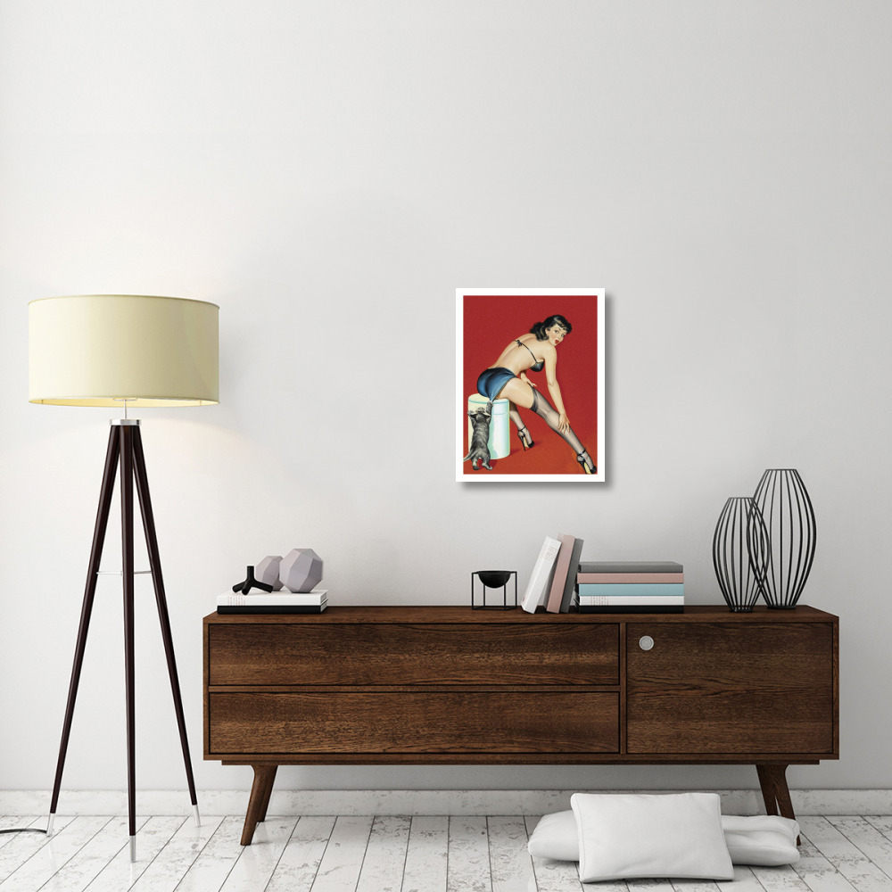 Mid-Century Pin-Ups - Flirt Magazine - Playful Pussy-Paper Art-20&quotx26"