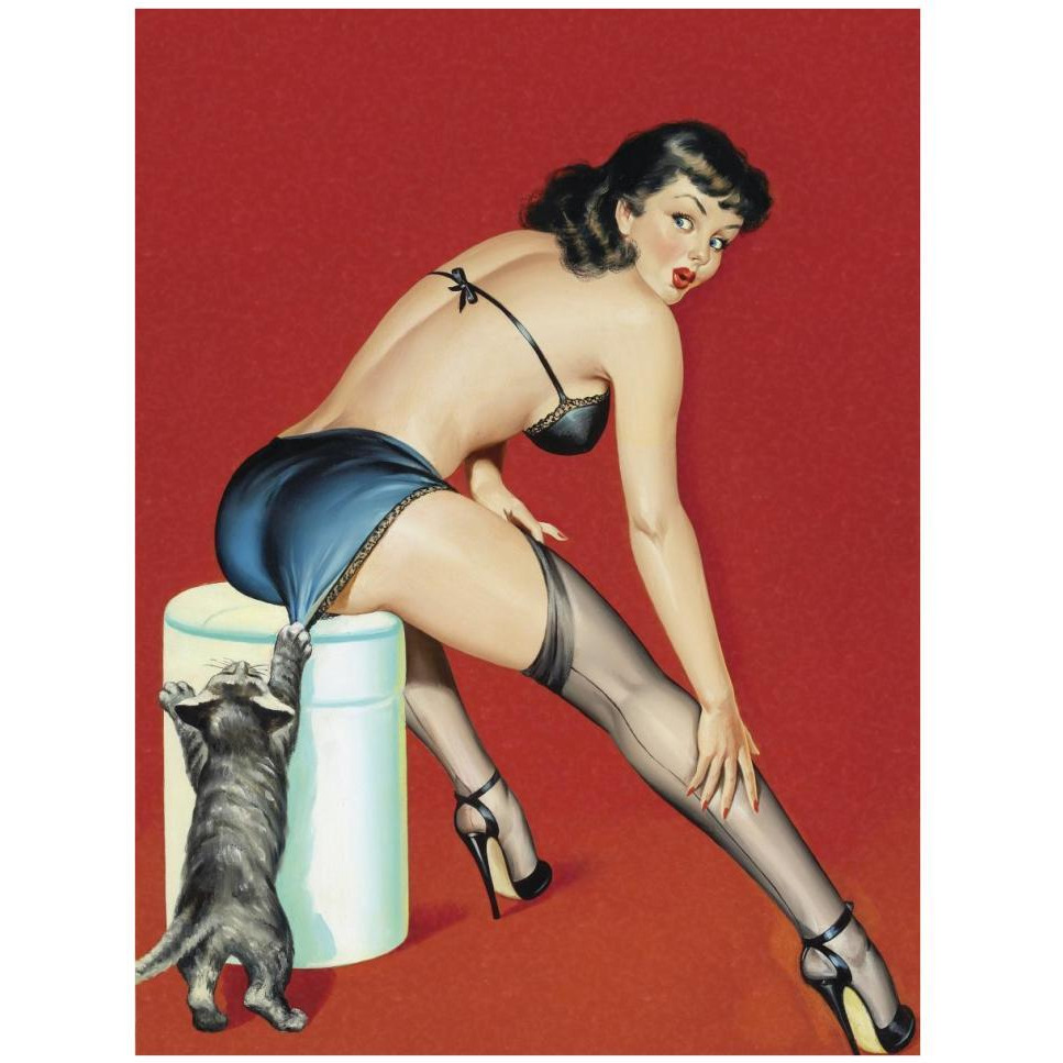 Mid-Century Pin-Ups - Flirt Magazine - Playful Pussy-Paper Art-32&quotx42"