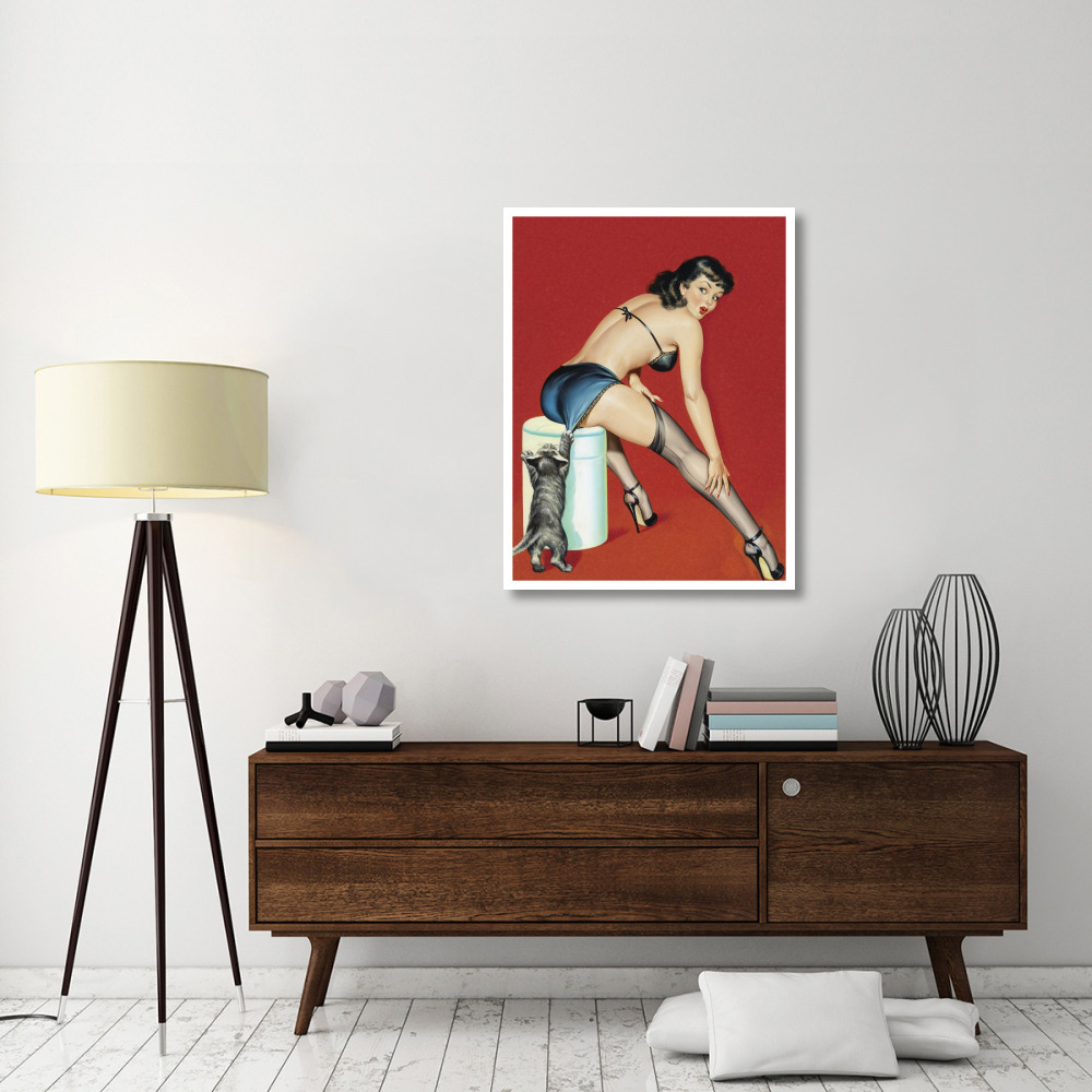 Mid-Century Pin-Ups - Flirt Magazine - Playful Pussy-Paper Art-32&quotx42"