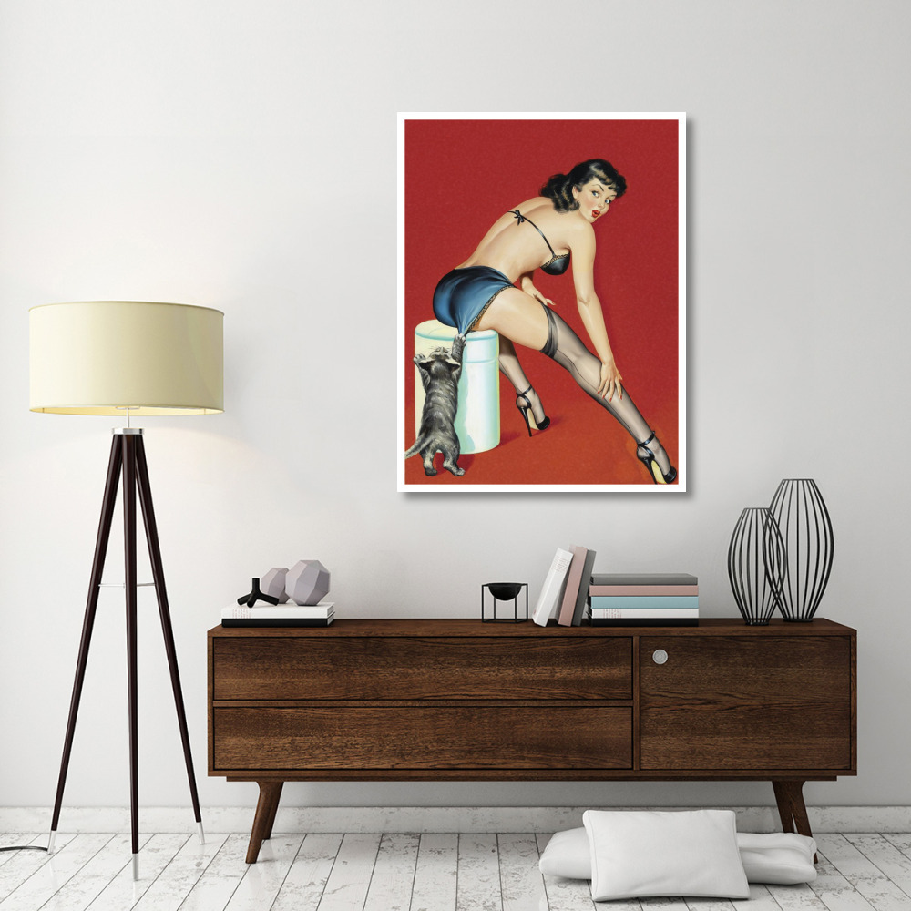 Mid-Century Pin-Ups - Flirt Magazine - Playful Pussy-Paper Art-38&quotx50"