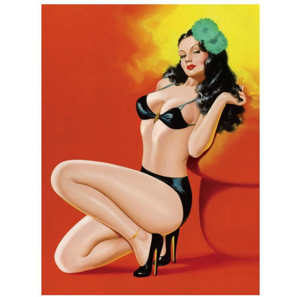 Mid-Century Pin-Ups - Beauty Magazine - Hot in Black-Paper Art-26&quotx34"