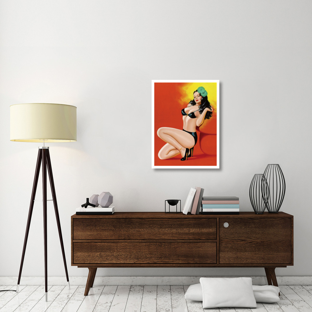 Mid-Century Pin-Ups - Beauty Magazine - Hot in Black-Paper Art-26&quotx34"