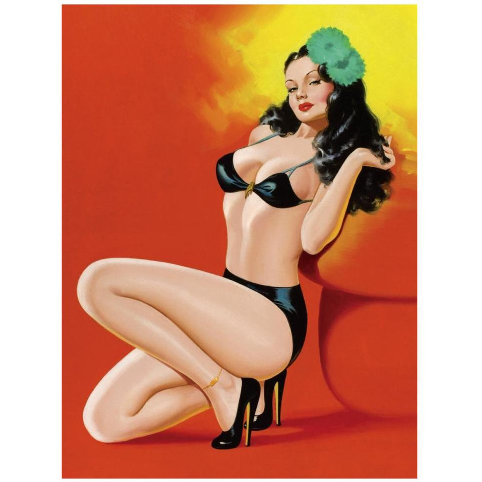 Mid-Century Pin-Ups - Beauty Magazine - Hot in Black-Paper Art-32&quotx42"