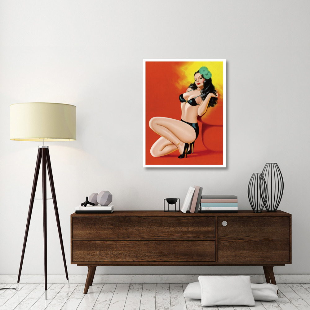 Mid-Century Pin-Ups - Beauty Magazine - Hot in Black-Paper Art-32&quotx42"