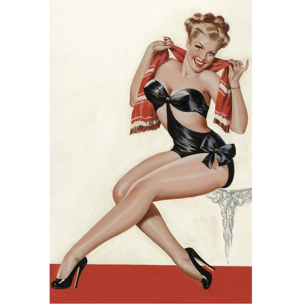 Mid-Century Pin-Ups - Wink Magazine - Silk Stockings & High Heels-Paper Art-42&quotx62"