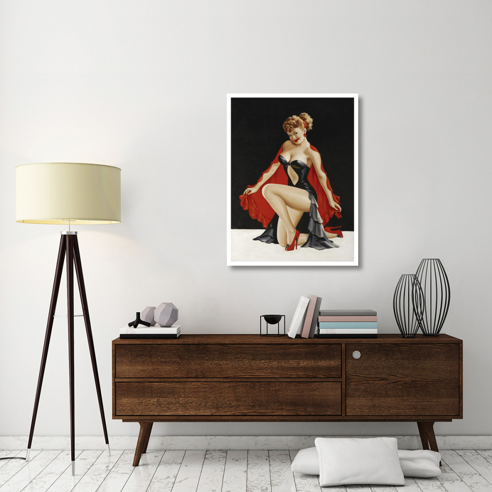 Mid-Century Pin-Ups - Magazine Cover - Little Red Cape-Paper Art-32&quotx42"