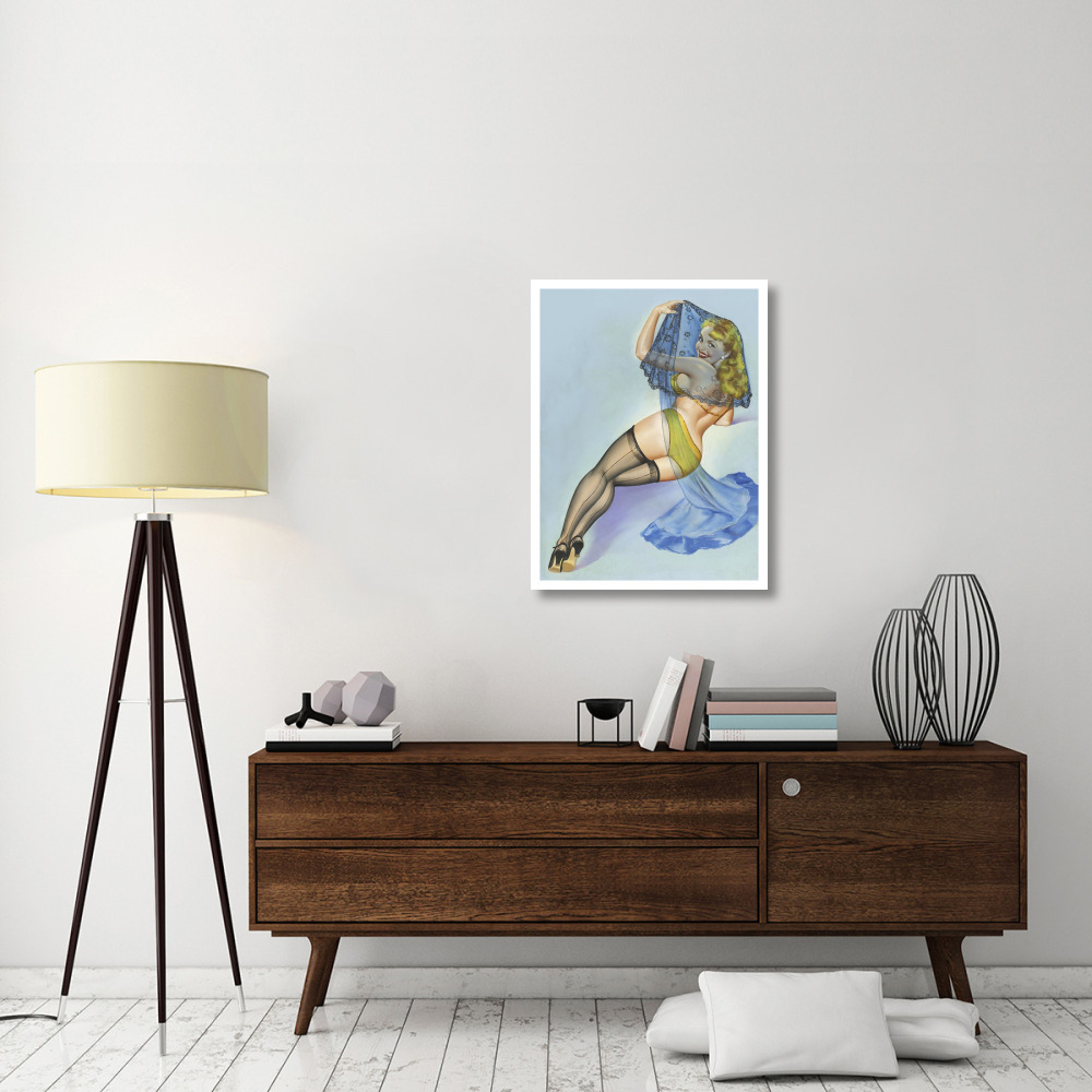 Mid-Century Pin-Ups - The Veil-Paper Art-26&quotx34"