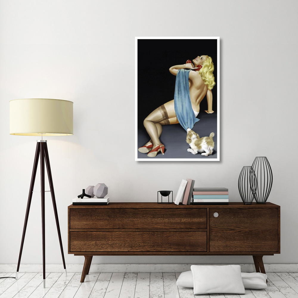 Mid-Century Pin-Ups - Phone Talk-Paper Art-34&quotx50"