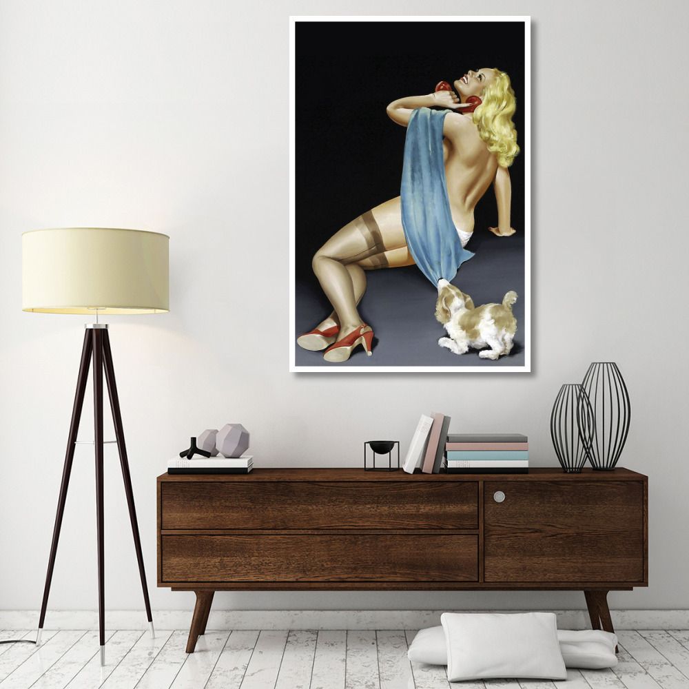 Mid-Century Pin-Ups - Phone Talk-Paper Art-42&quotx62"