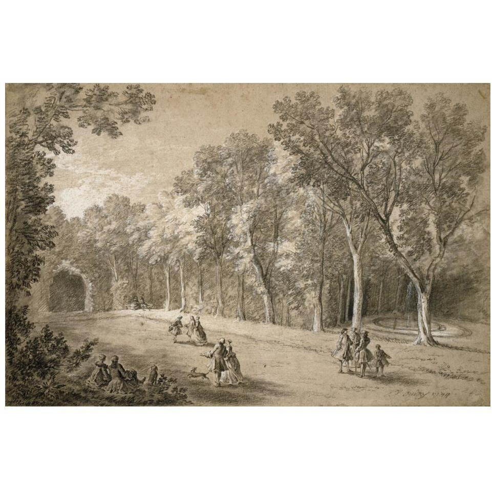 Park Scene-Paper Art-20&quotx14"