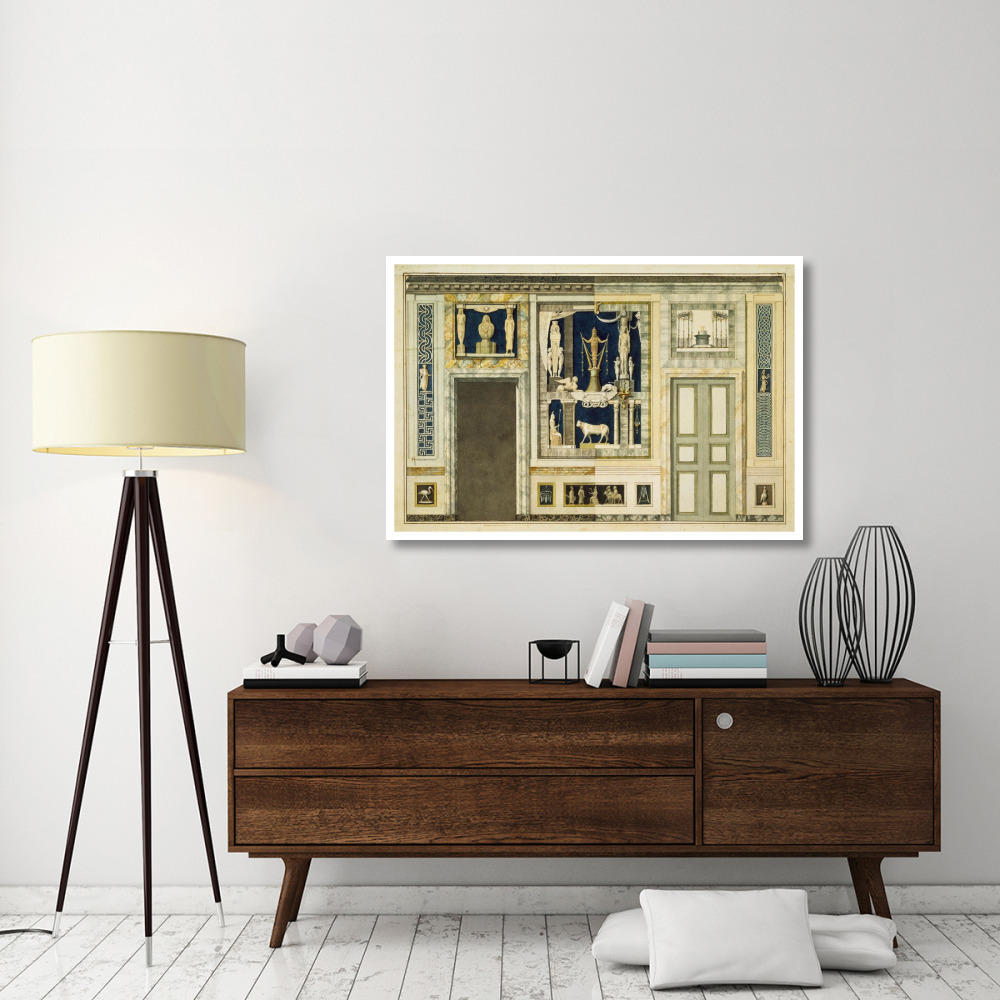 Unexecuted elevation for the Stanza Egizia at the Villa Borghese, ca. 1770-1793-Paper Art-50&quotx34"