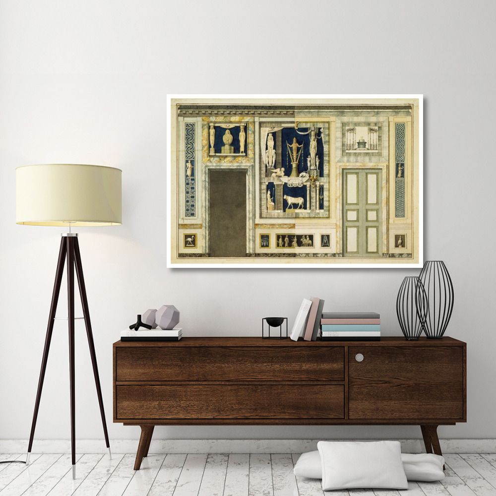 Unexecuted elevation for the Stanza Egizia at the Villa Borghese, ca. 1770-1793-Paper Art-62&quotx42"