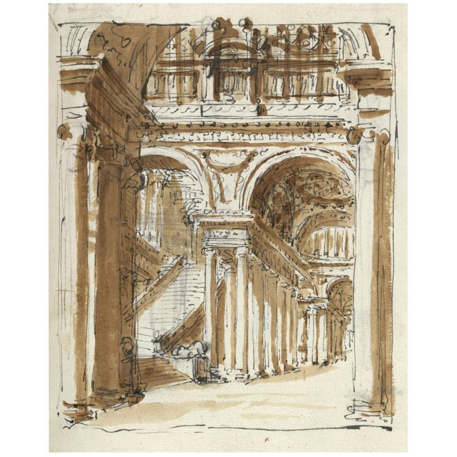 Grand entrance hall, Italy, 1786-Paper Art-22&quotx26"