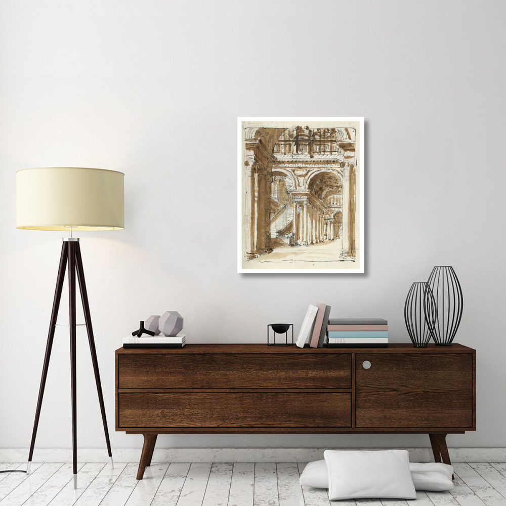 Grand entrance hall, Italy, 1786-Paper Art-30&quotx37"