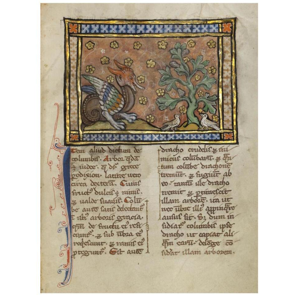 A Dragon Charging Two Doves-Paper Art-26&quotx34"