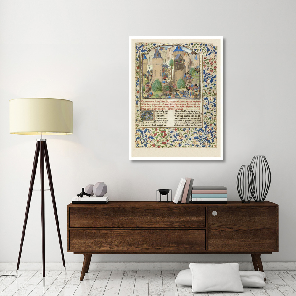 Alexander Fights in the Town of the Sudracae-Paper Art-38&quotx50"