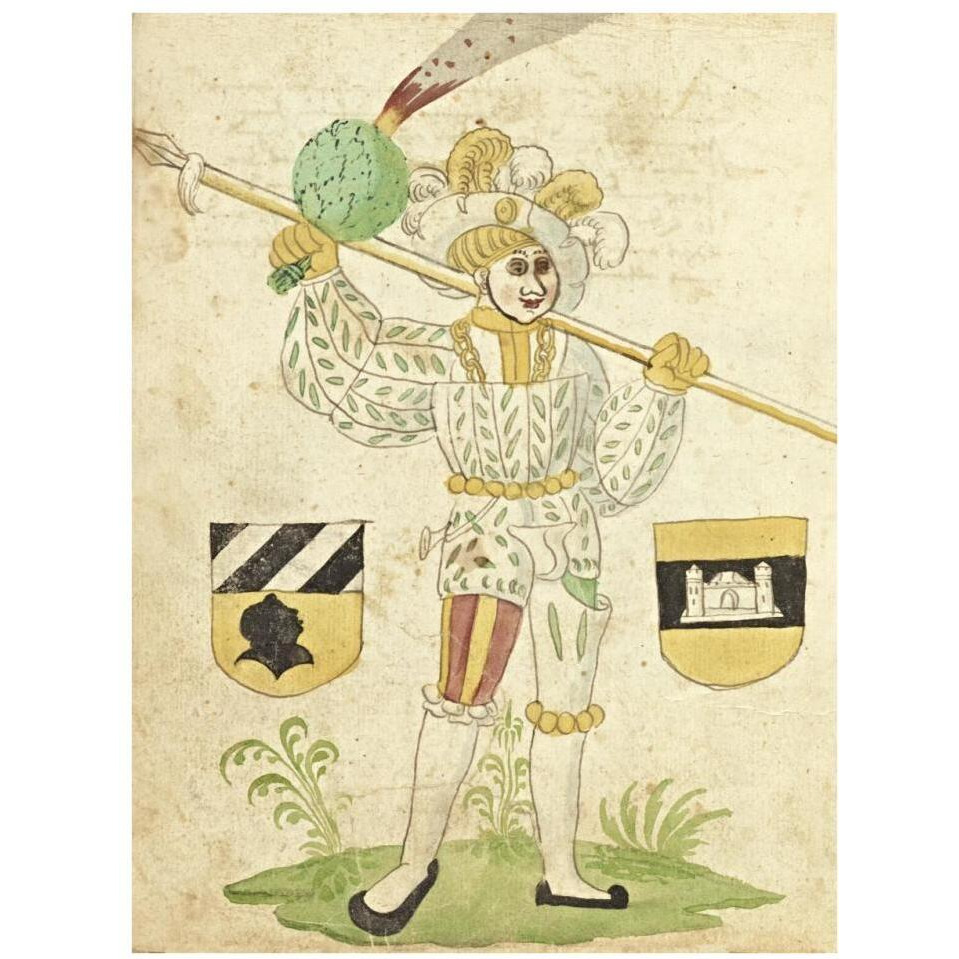 Civic festival of the Nuremberg Schembartlauf - White Costume-Paper Art-26&quotx34"
