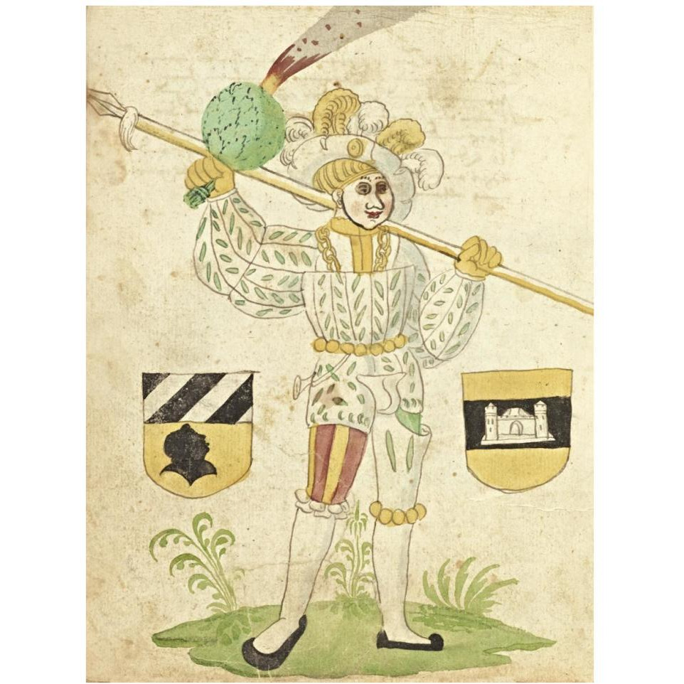 Civic festival of the Nuremberg Schembartlauf - White Costume-Paper Art-32&quotx42"