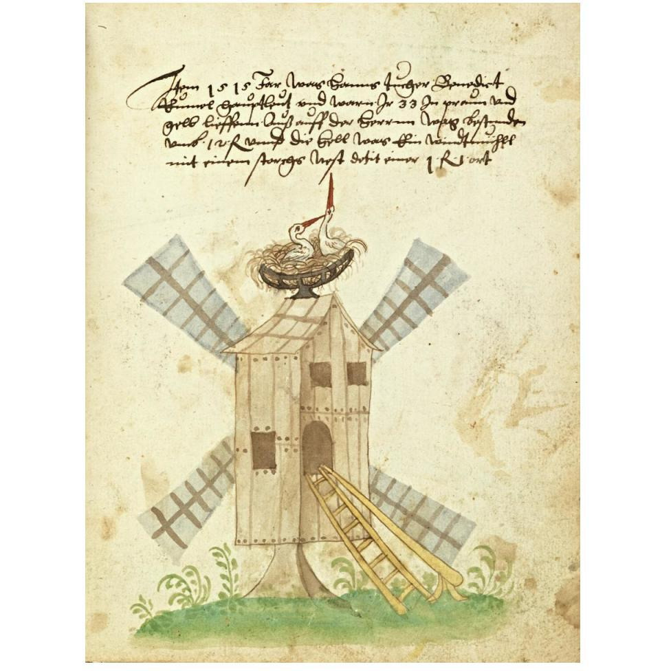 Civic festival of the Nuremberg Schembartlauf - Windmill-Paper Art-38&quotx50"