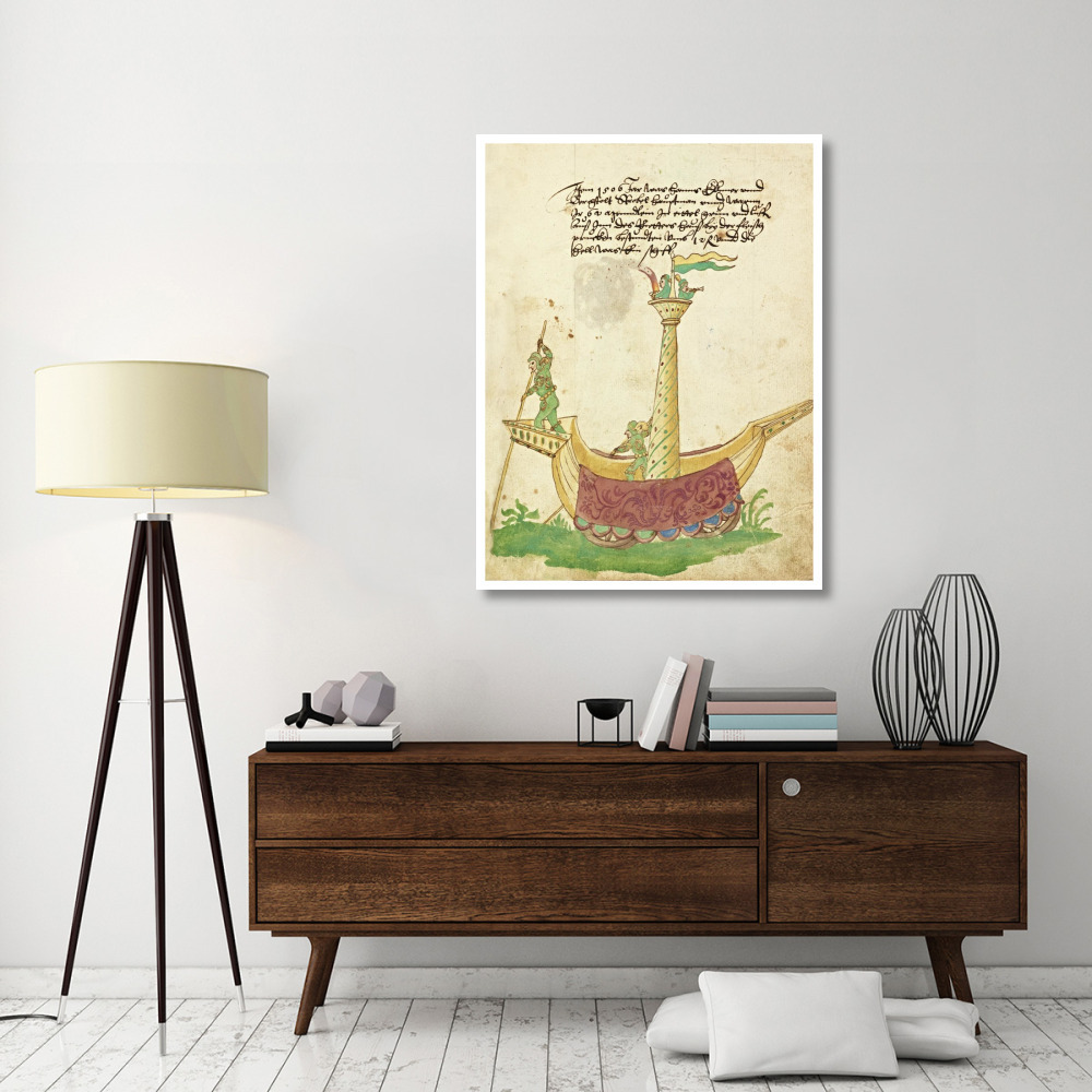 Civic festival of the Nuremberg Schembartlauf - Ship Float-Paper Art-38&quotx50"