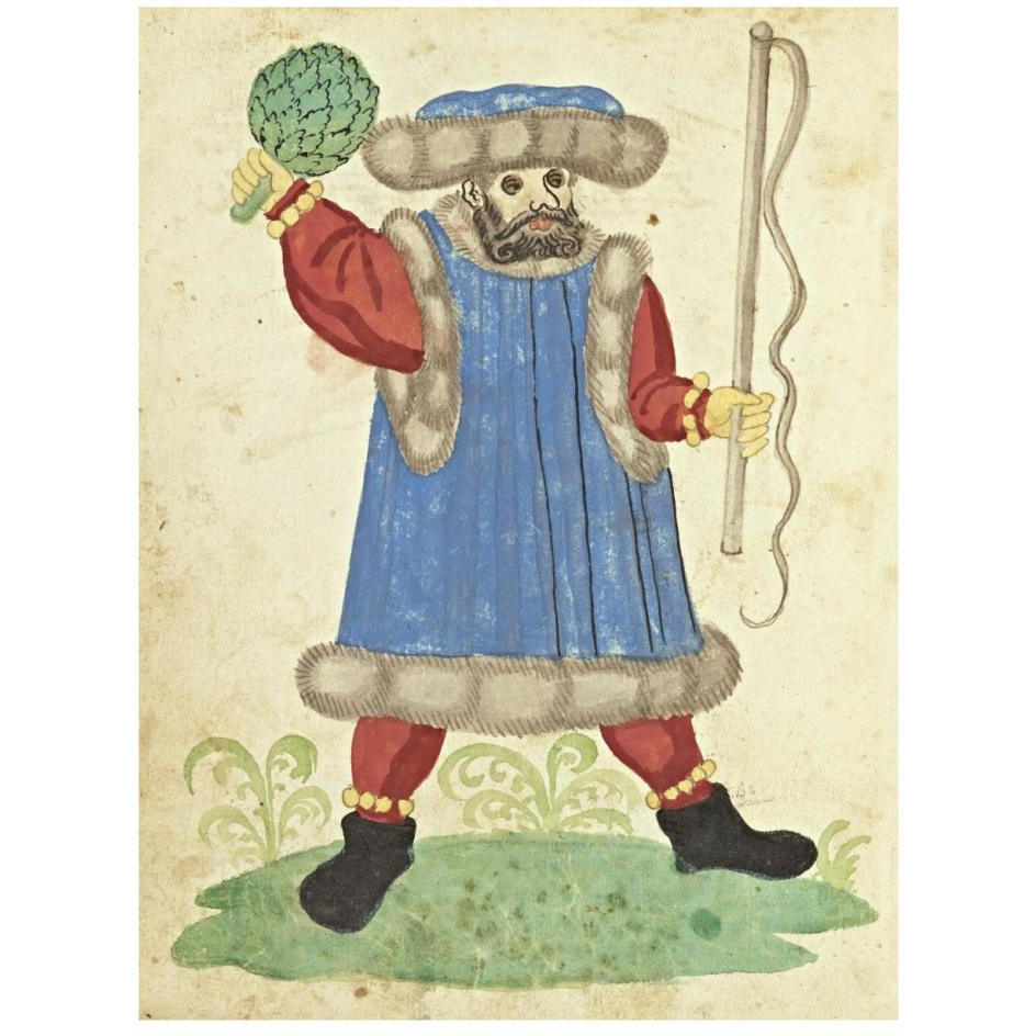 Civic festival of the Nuremberg Schembartlauf - Blue Costume-Paper Art-20&quotx26"