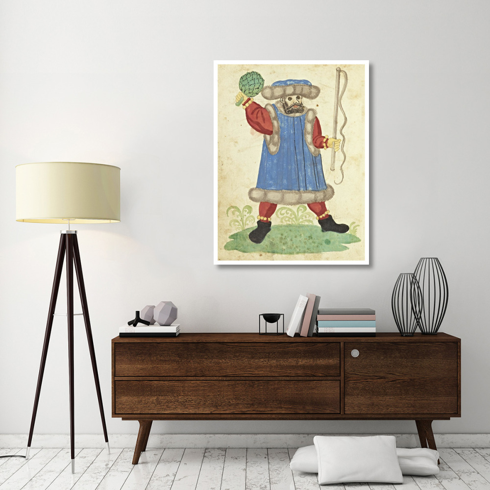Civic festival of the Nuremberg Schembartlauf - Blue Costume-Paper Art-38&quotx50"