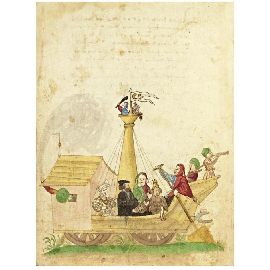 Civic festival of the Nuremberg Schembartlauf - Ship Float-Paper Art-20&quotx26"