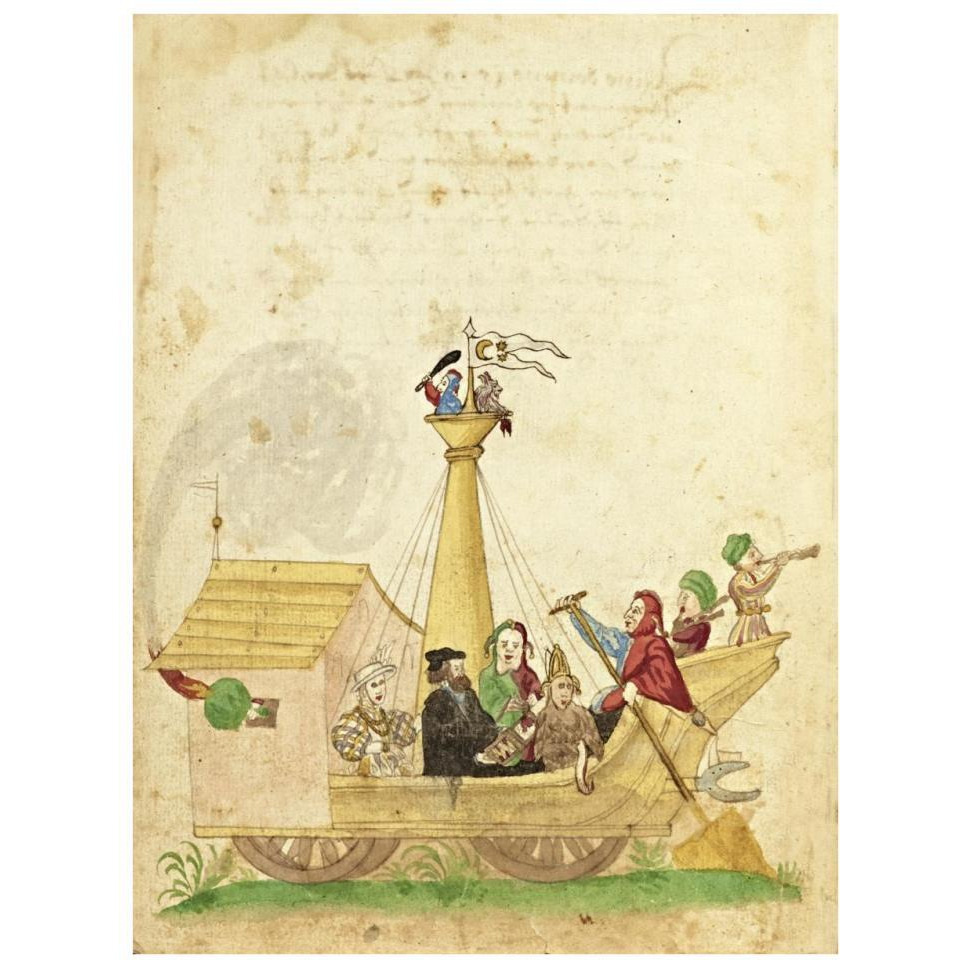 Civic festival of the Nuremberg Schembartlauf - Ship Float-Paper Art-26&quotx34"
