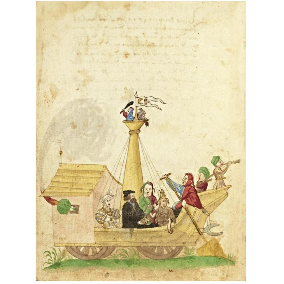 Civic festival of the Nuremberg Schembartlauf - Ship Float-Paper Art-38&quotx50"