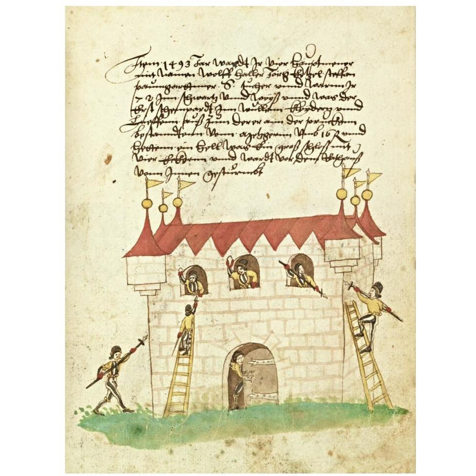 Civic festival of the Nuremberg Schembartlauf - Castle-Paper Art-14&quotx18"