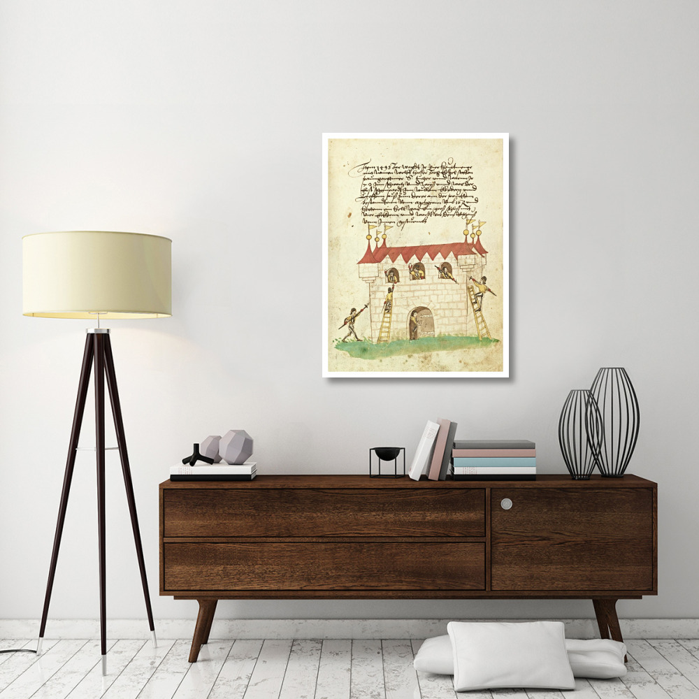 Civic festival of the Nuremberg Schembartlauf - Castle-Paper Art-32&quotx42"