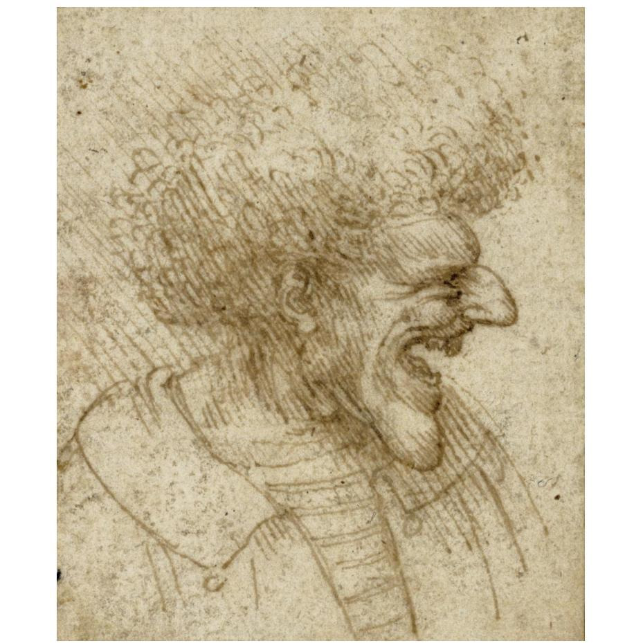 Caricature of a Man with Bushy Hair-Paper Art-20&quotx24"