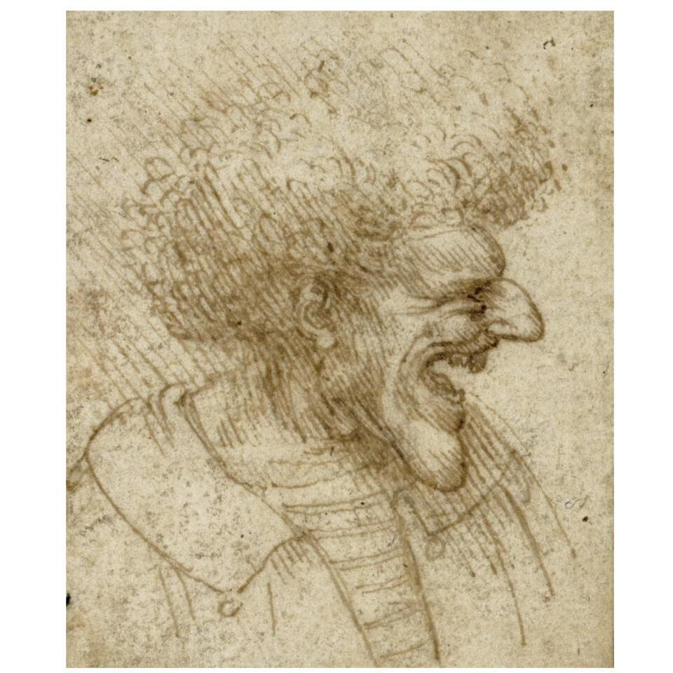 Caricature of a Man with Bushy Hair-Paper Art-27&quotx32"