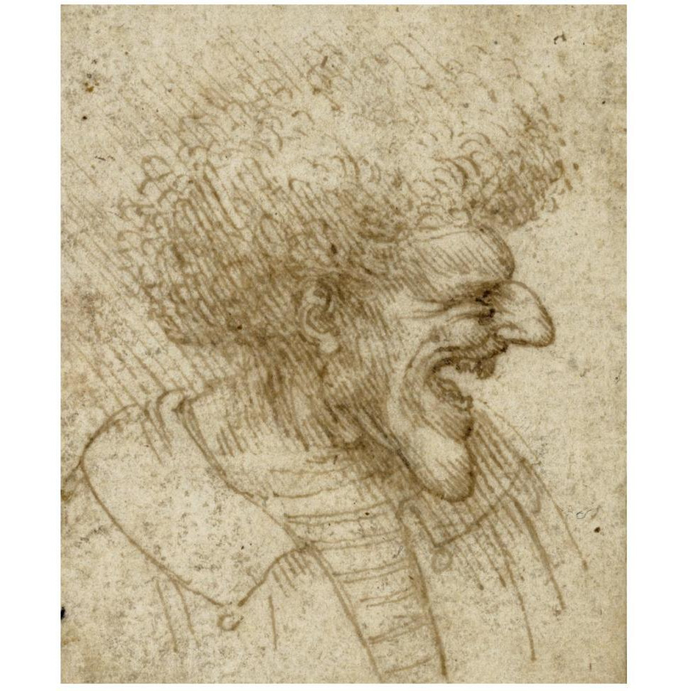 Caricature of a Man with Bushy Hair-Paper Art-39&quotx46"