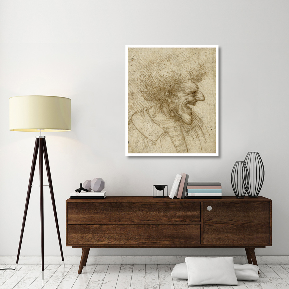 Caricature of a Man with Bushy Hair-Paper Art-39&quotx46"