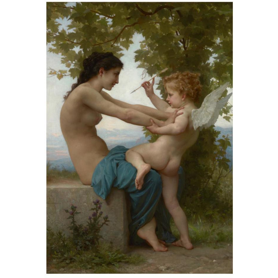 A Young Girl Defending Herself against Eros-Paper Art-18&quotx26"
