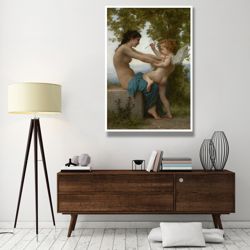 A Young Girl Defending Herself against Eros-Paper Art-42&quotx62"