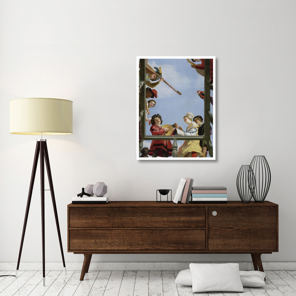 Musical Group on a Balcony-Paper Art-32&quotx42"