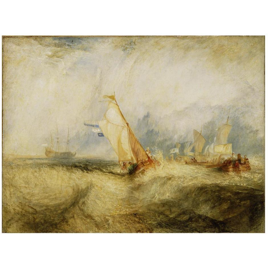 Van Tromp, going about to please his Masters, Ships a Sea, getting a Good Wetting,-Paper Art-26&quotx20"
